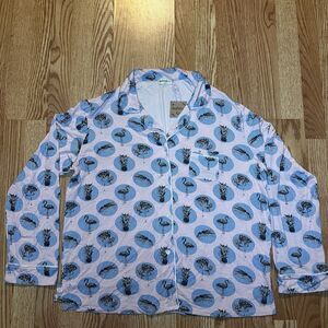 Hello Nite NWT Lightweight Pajama Shirt 100% Cotton Pink Beach Button Up XL